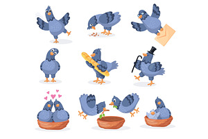 Cartoon pigeons characters. Pigeon, an Animal Illustration by Stock-Smart-Start