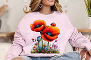 Spring Meadow Poppies Clipart Bundle, an Illustration by Canvas Craft (Thumbnail 4 of 7)