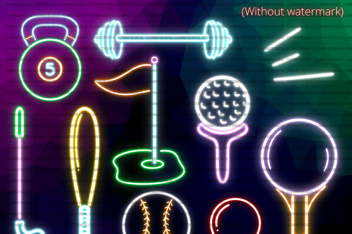 Neon Sports Clipart PNG, a Sport Illustration by Lenninator Digital (Photo 3 of 6)
