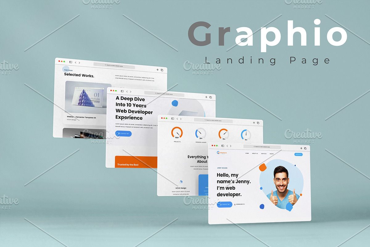 Graphio - Portfolio Landing Page, a Landing Page Template by Pixy Digital Canvas (Photo 9 of 9)