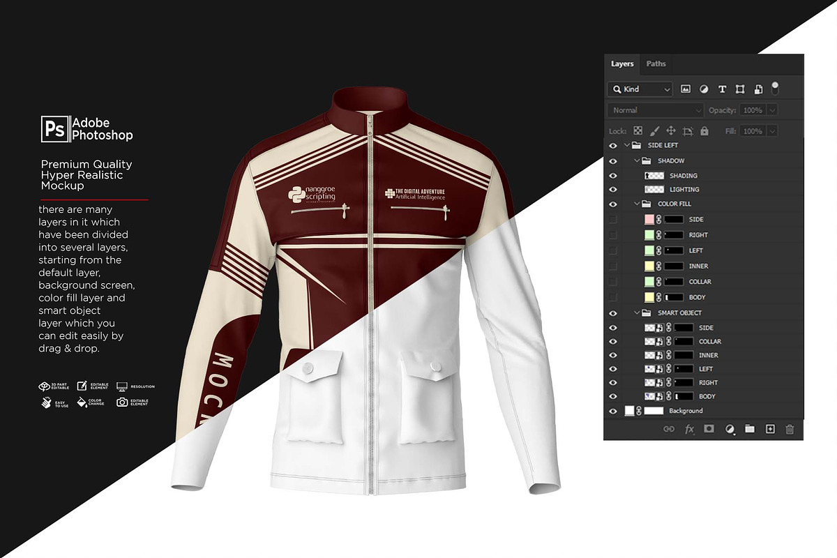 Tracker Jacket Fulllziper Mockup, a Shirt Mockup by Nanggroe Scripting (Photo 9 of 9)