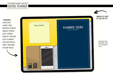 Navy Digital Planner for Goodnotes