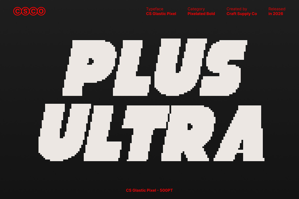 CS Glastic Pixel, a Sans Serif Font by Craft Supply Co. (Photo 2 of 8)