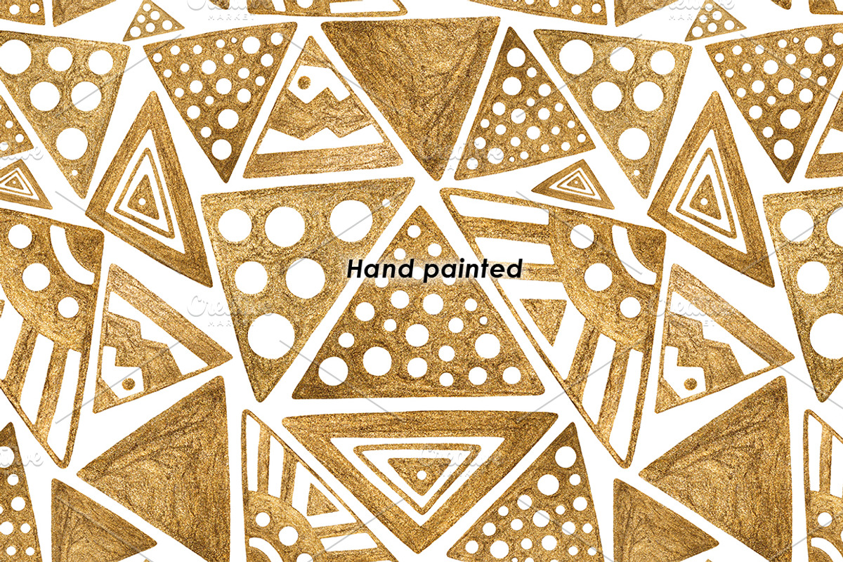 GOLD ETHNIC patterns. Hand painted., a Pattern Graphic by xgart (Photo 7 of 7)