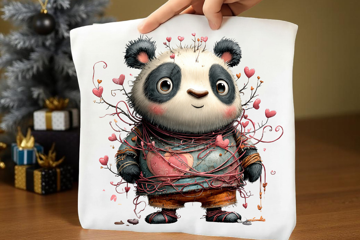 Quirky Valentine Day Panda Clipart, a Seasonal Illustration by Rose Art (Photo 6 of 7)
