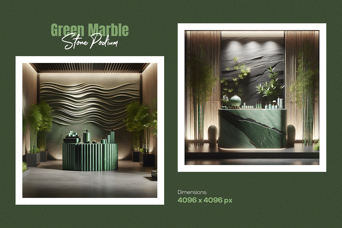 20 Green Marble Stone Podium Bundle, a Background Photo by zahidhossainalif (Photo 9 of 11)