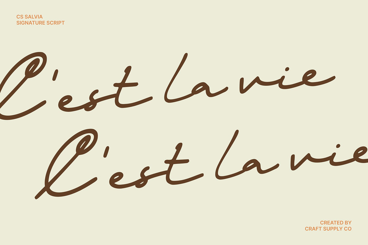CS Salvia – Signature Font, a Script Font by Craft Supply Co. (Photo 7 of 8)