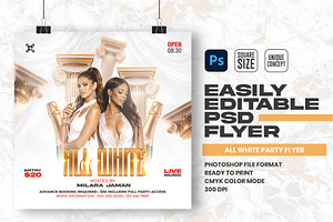 All White Party Flyer Design, a Flyer Template by Shajib Shikder