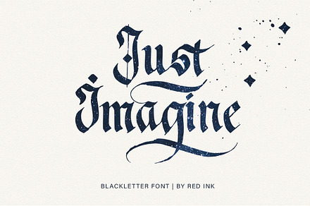 Just Imagine. Blackletter Font., a Blackletter Font by Red Ink