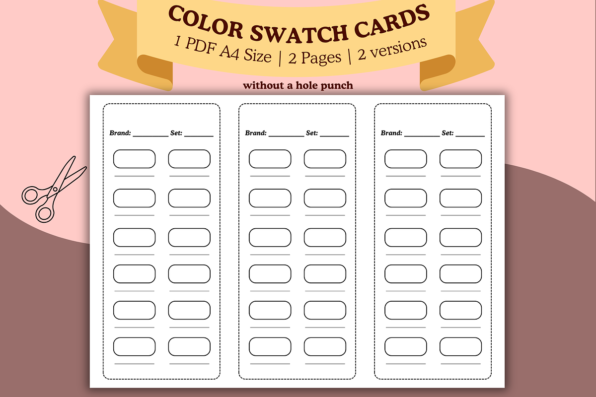 COLOR SWATCH CARD SHEET PDF PNG, a Decorative Illustration by Vachira Digital Studio (Photo 3 of 4)