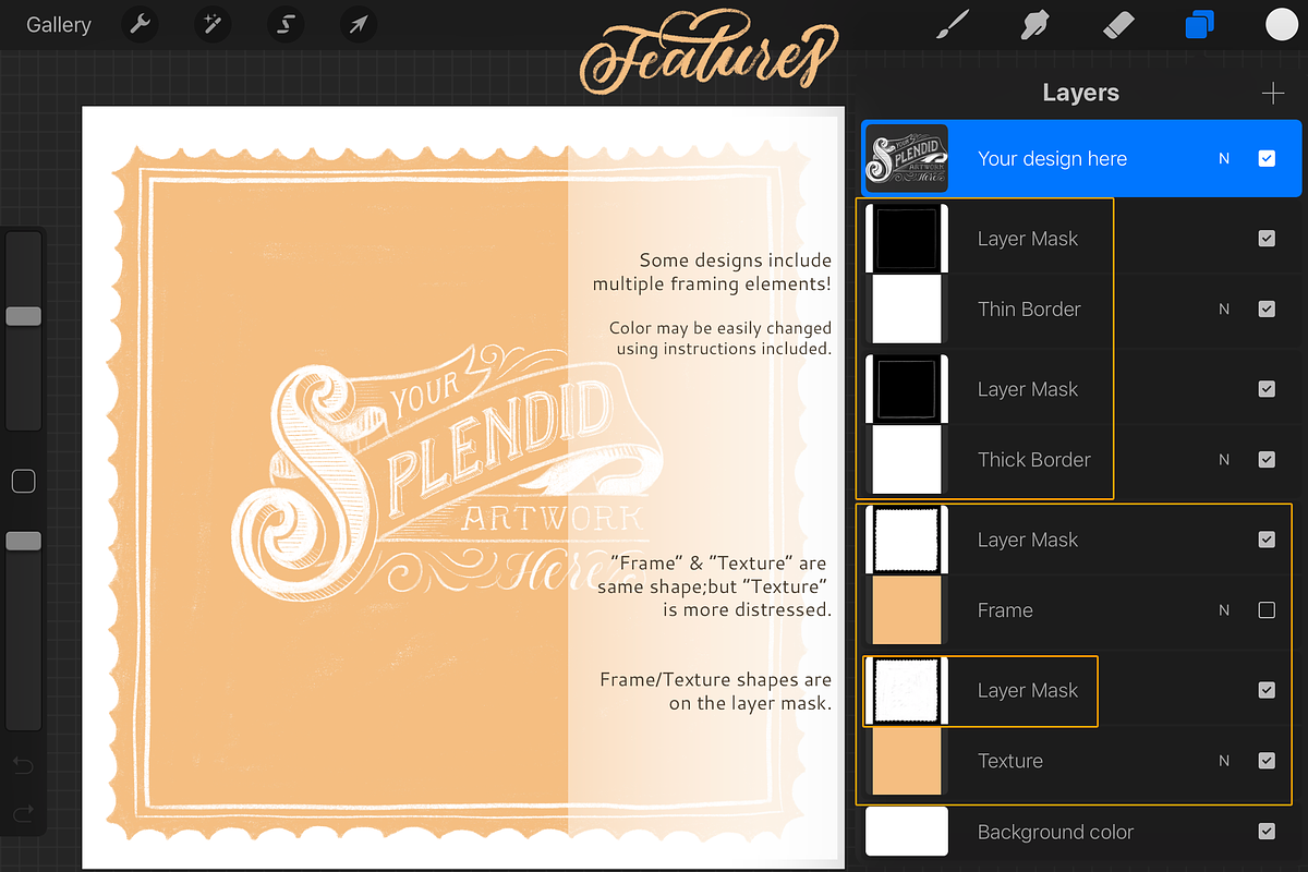 Rustic Frames & Textures - Procreate, a Texture Graphic by Ornaments of Grace (Photo 3 of 6)