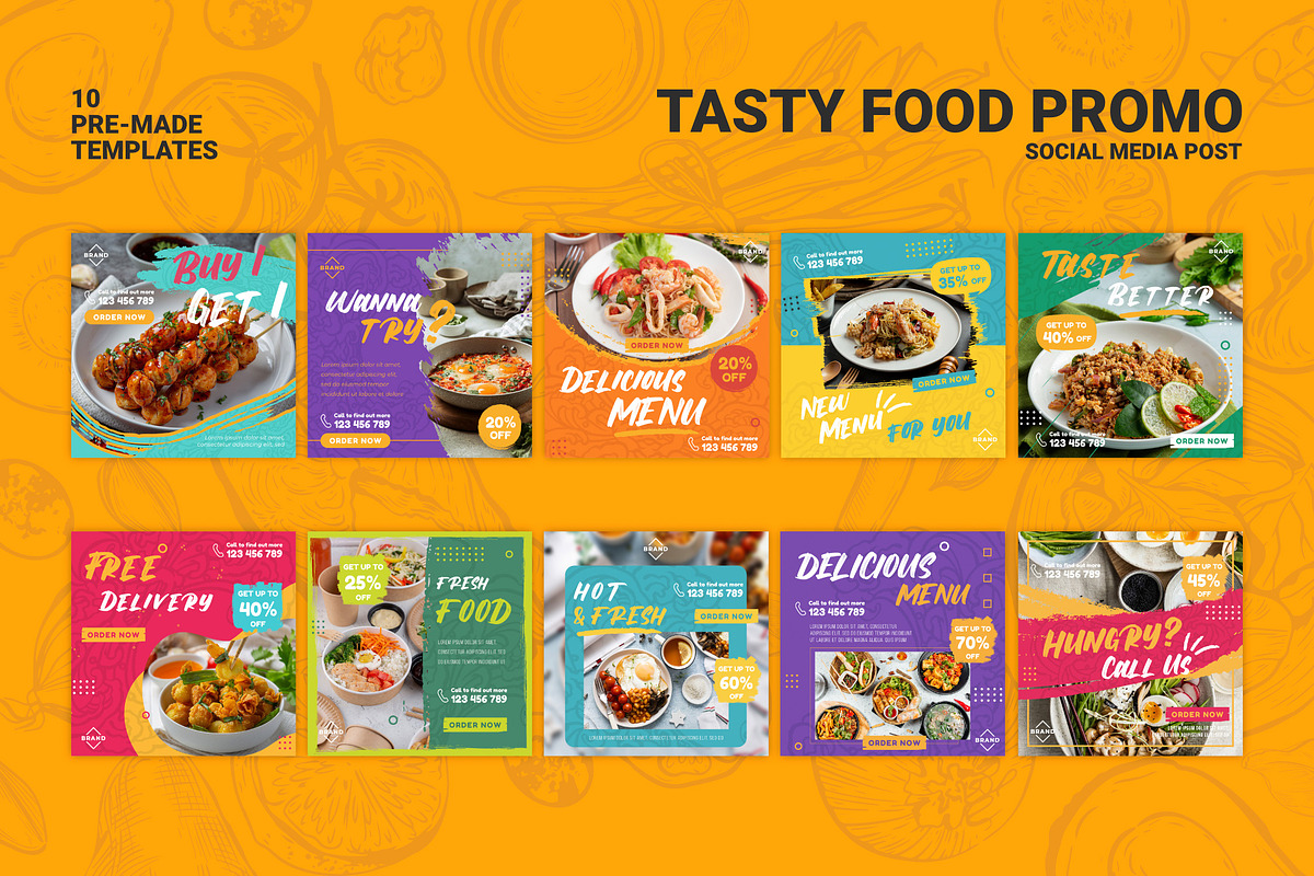 Tasty Food Promo Social Media Post, a Social Media Template by itefan Studio (Photo 2 of 4)