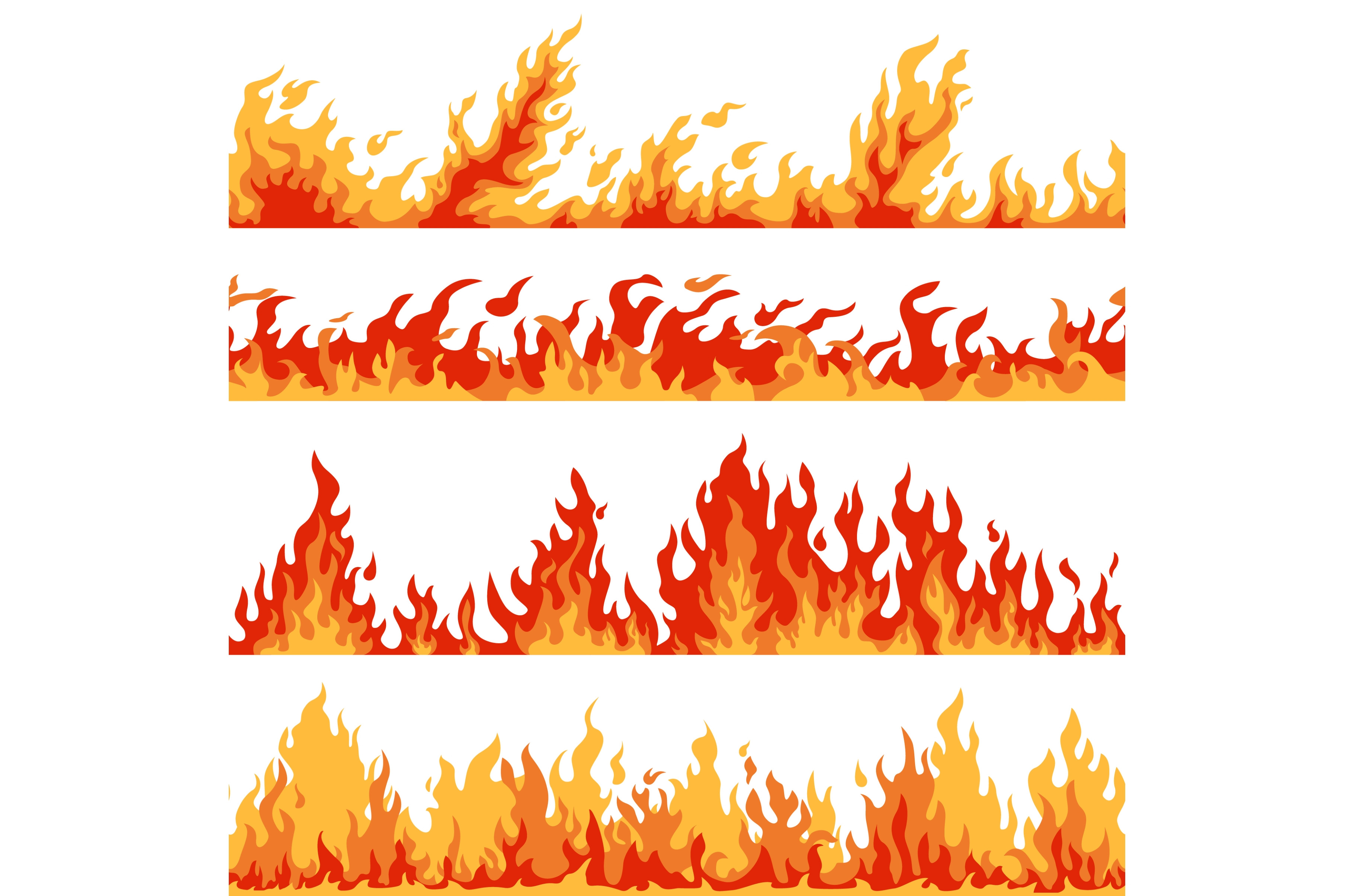 Cartoon fire borders. Seamless, a Texture Illustration by Vectorbuum