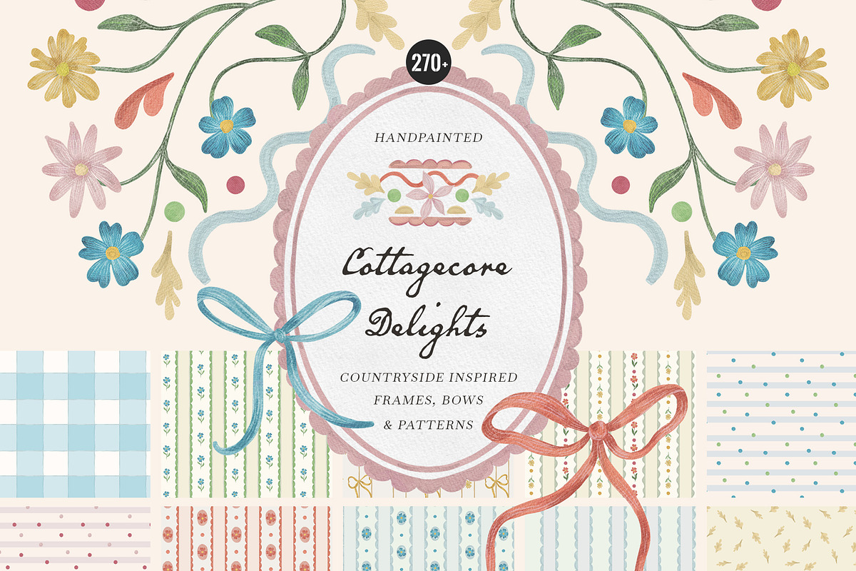 Soft Cottagecore Frames & Patterns, an Object Graphic by SunnyAfternoons (Photo 1 of 18)