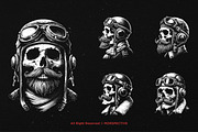 10 Bundle Dark Art Skull Pilot, an Illustration by Morspective (Thumbnail 5 of 7)