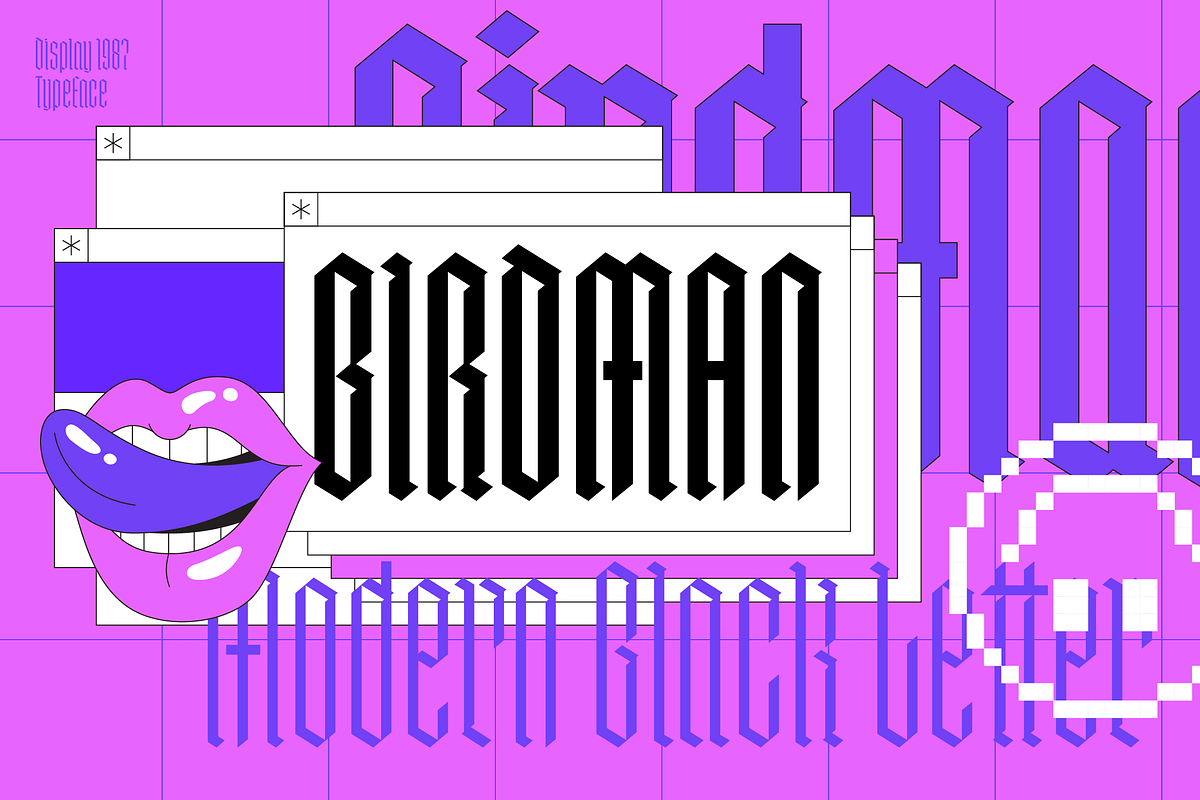 Birdman Modern Black Letter, a Font by YockMercado (Photo 1 of 6)