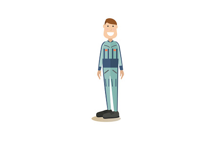 Space people concept flat vector
