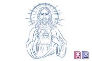 Hand Drawn Jesus Christ Line Art, a Person Illustration by MISS CHATZ (Thumbnail 1 of 3)