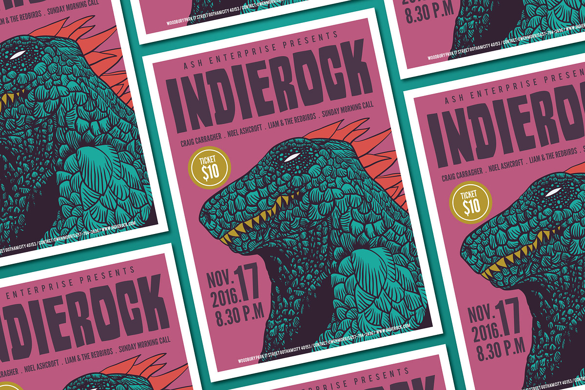 Hand Drawn Monster Rock Music Flyer, a Flyer Template by ashenterprise (Photo 3 of 3)
