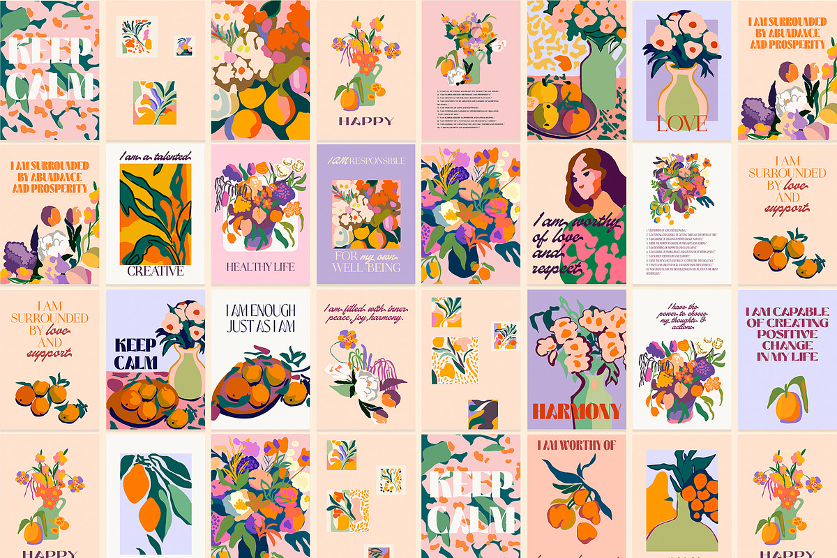 Floral Boom || Posters Affirmations, a Pattern Graphic by nadispasibenko (Photo 2 of 13)