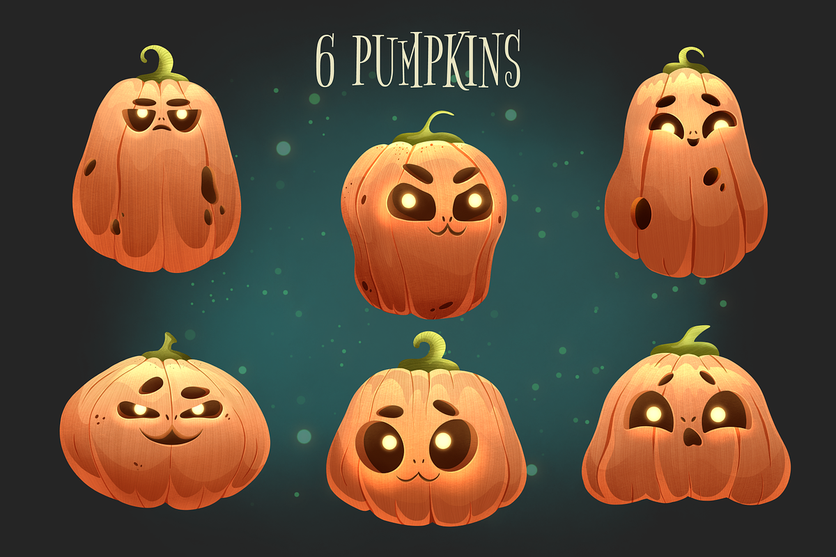 Magic Pumpkins Halloween Clipart, an Illustration by Samnay Arts (Photo 2 of 10)