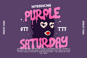 Purple Saturday Font - Groovy Font, a Handwritten Font by ariodsgn (Thumbnail 1 of 7)