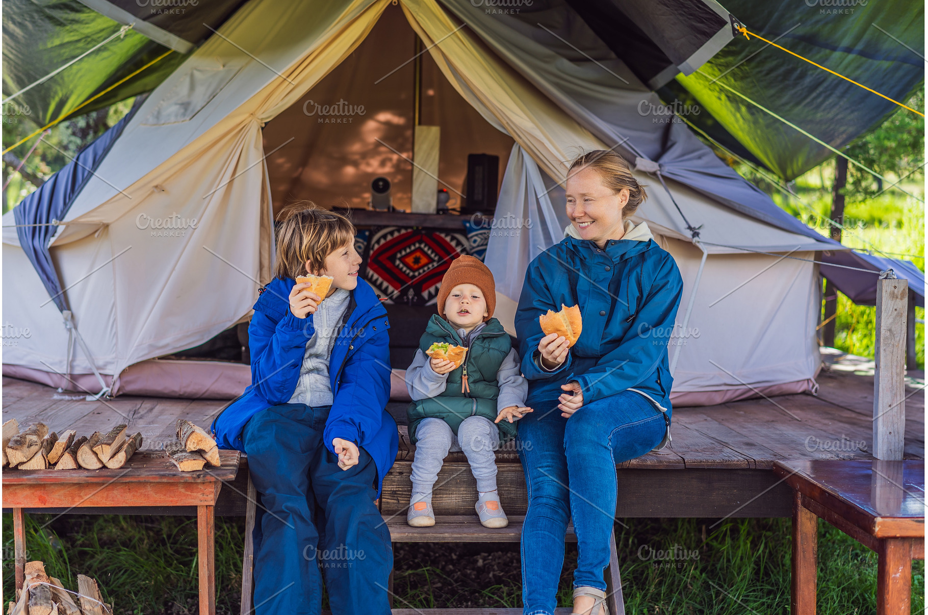 Mother with his toddler and teenage, a Person Photo by Elizaveta Galitskaya
