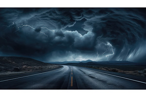 clouds sky road background ai, a Nature Photo by pikepicture