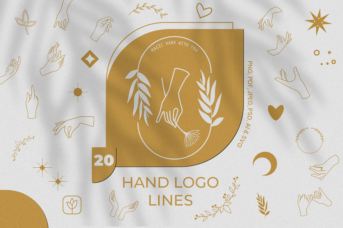 20 Hand Logo Lines and Decoration, an Illustration by Tintakita