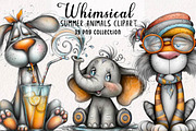 Whimsical Summer Animals Clipart, a Seasonal Illustration by fashionaddict (Thumbnail 1 of 7)