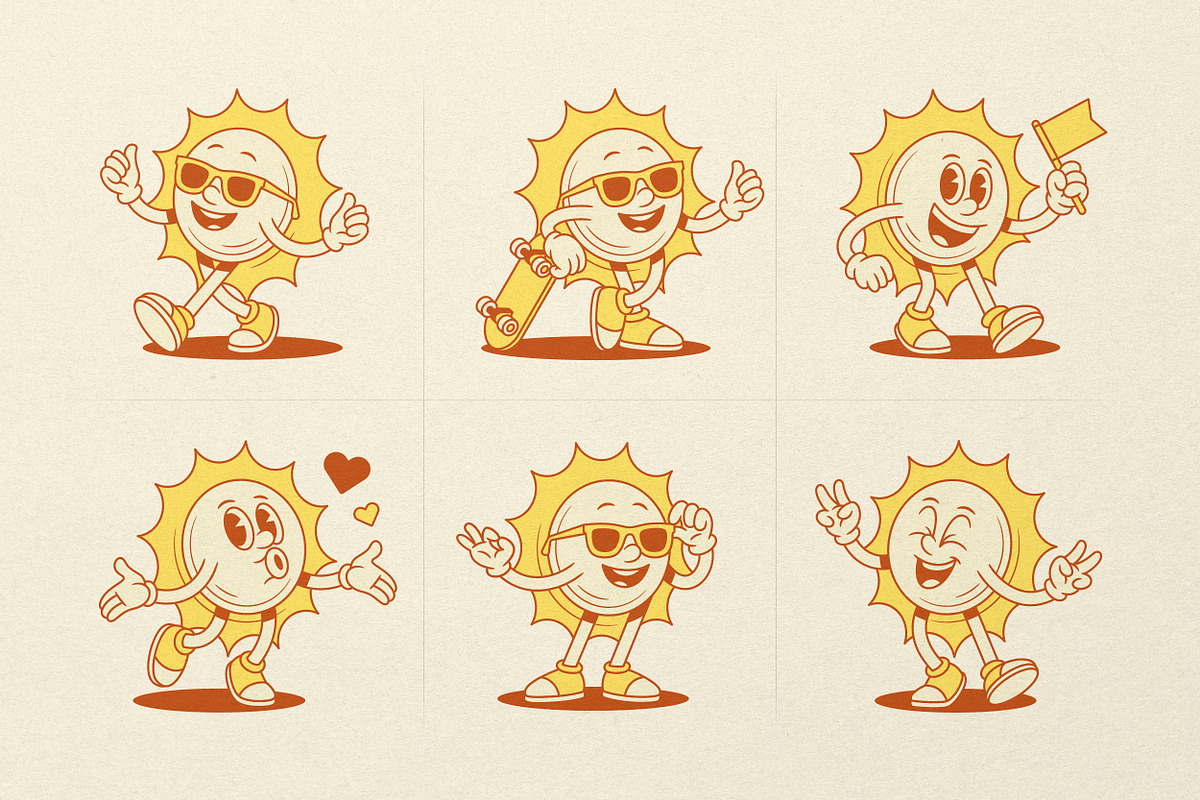 Funny Sun Character, a Seasonal Illustration by Vasya Kobelev (Photo 4 of 8)