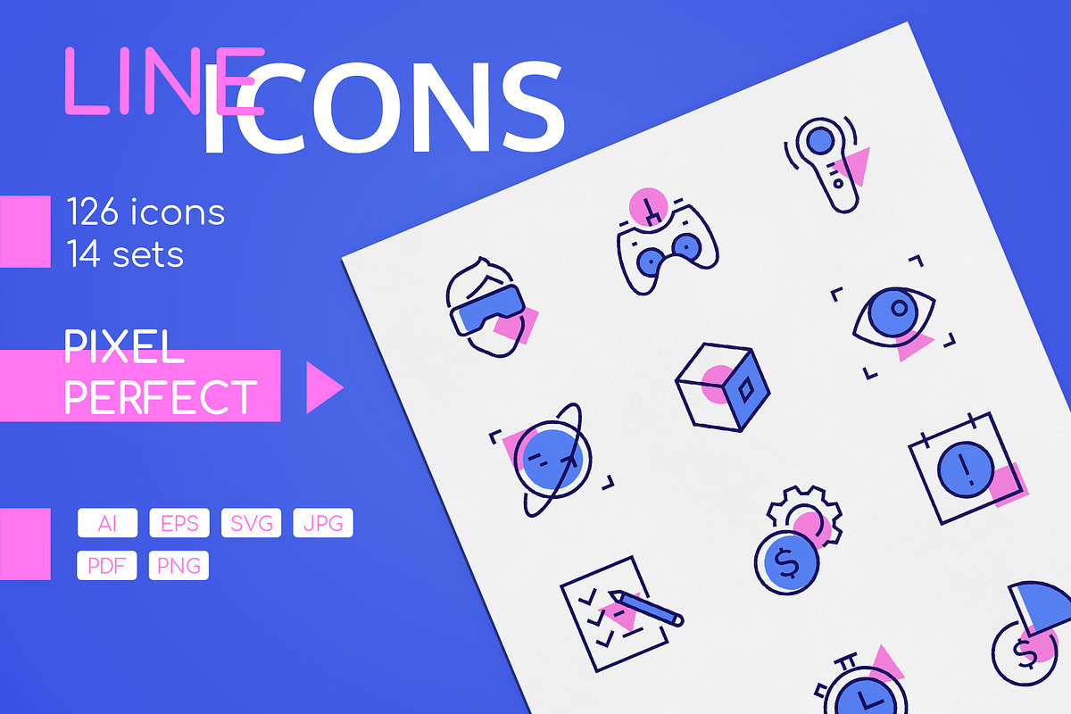 Line design icons with color filling, an Outline Icon by Boyko Pictures (Photo 1 of 10)