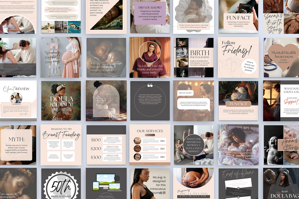 DOULA INSTAGRAM POSTS, a Social Media Template by Daring Digies (Photo 4 of 5)