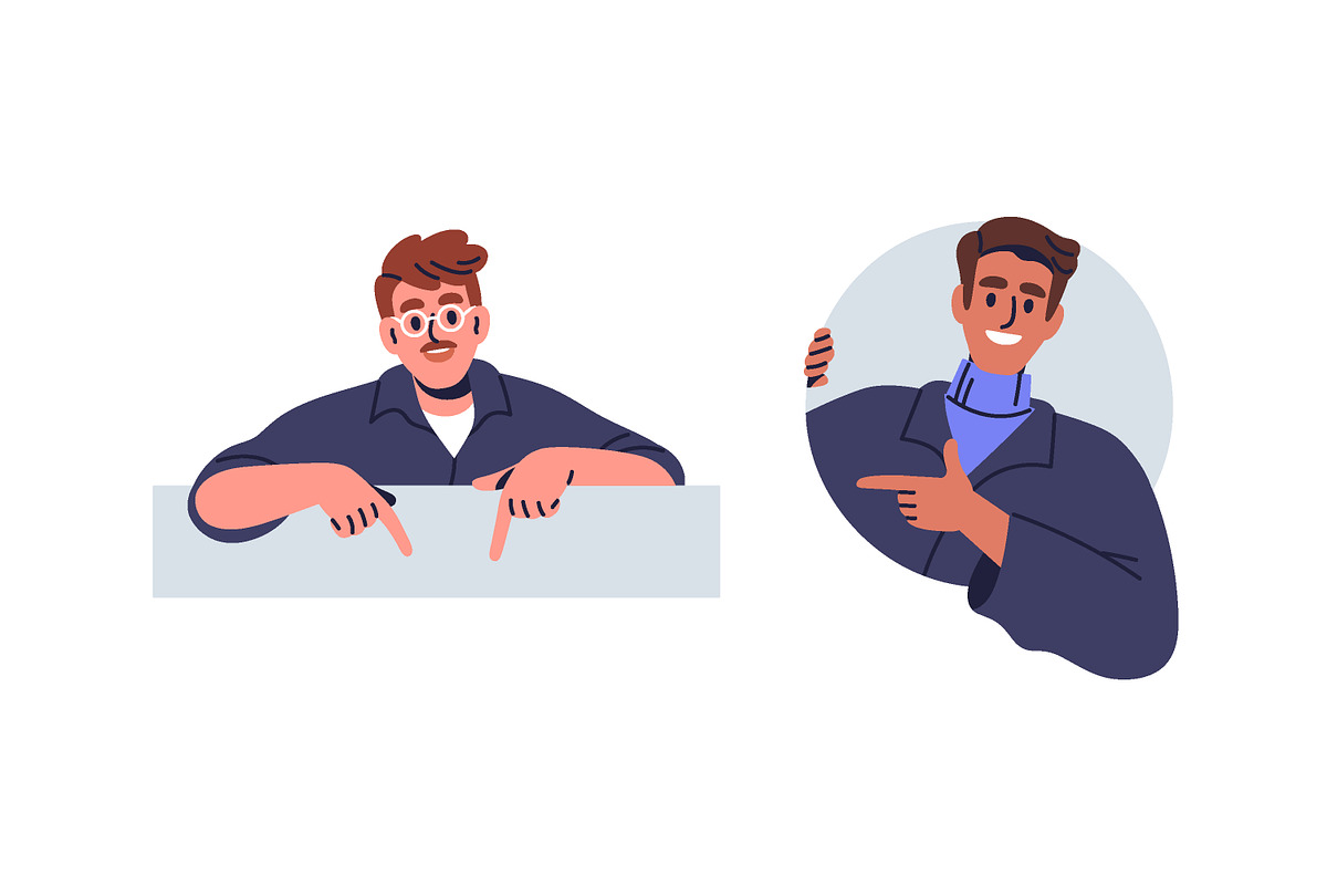 Curious people peeking, peeping set, a Person Illustration by Good Studio (Photo 5 of 6)