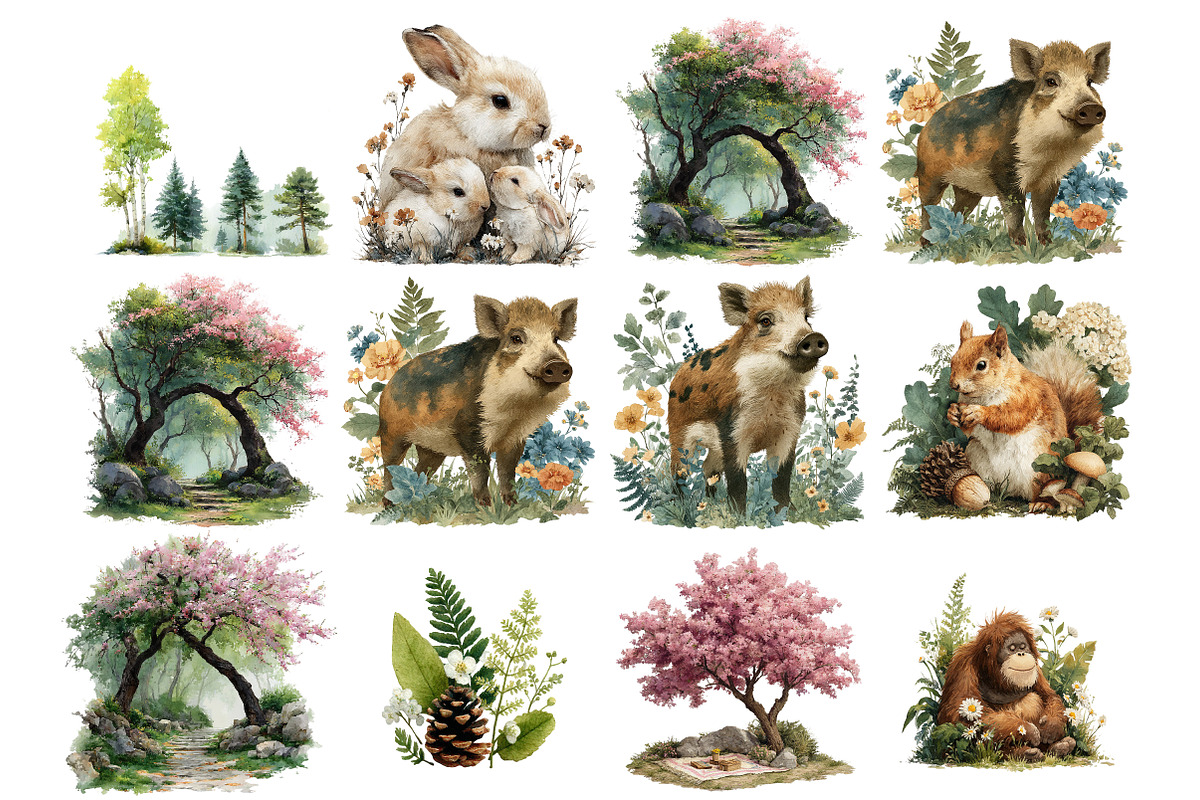 Watercolor Spring Clipart Bundle, an Illustration by DreamArtGraphic (Photo 3 of 4)
