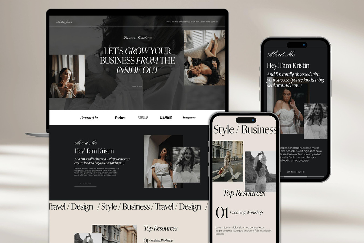Squarespace Website Template coach, a Squarespace Template by Presentibox (Photo 2 of 11)