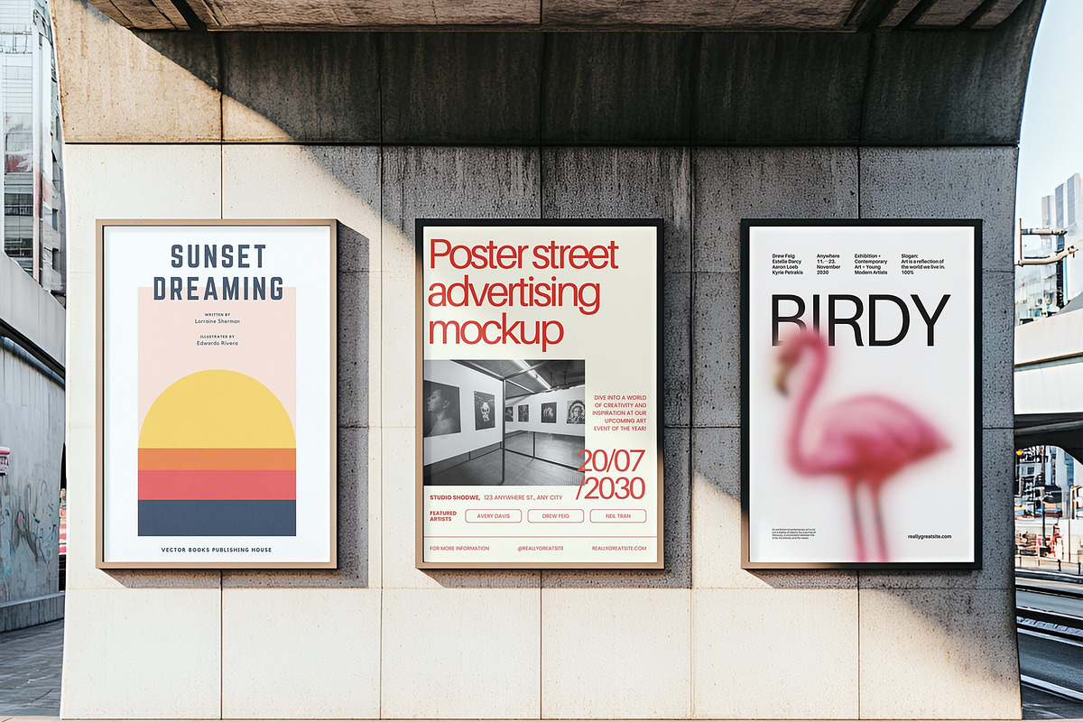 Poster street advertising Mockup, an Advertising Mockup by PixelPiknik (Photo 4 of 6)