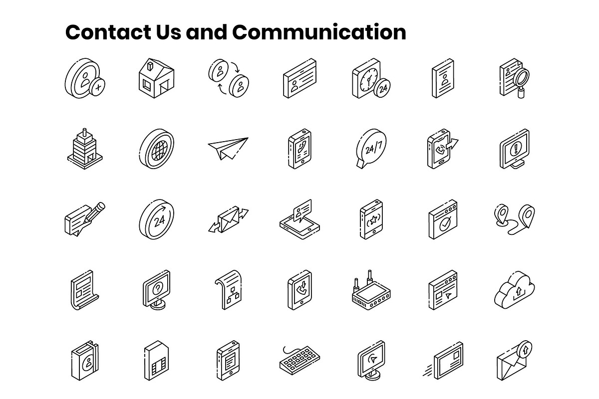 2000+ Isometric Icons Set, an Outline Icon by Brickclay (Photo 6 of 37)