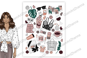 Stylish Girl Stickers 2,25x1,5