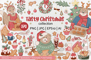 Christmas bakery collection. Vector