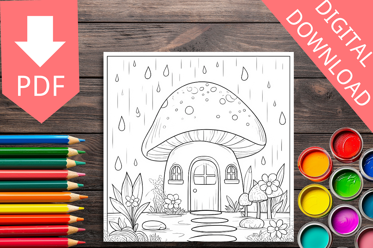 Rainy Day Cozy Coloring Pages Bundle, a Brochure Template by LA Design (Photo 5 of 10)