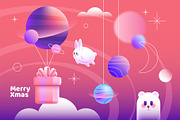 Intergalactic 3D Christmas, a Decorative Illustration by Polar Vectors (Thumbnail 8 of 14)