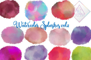 Watercolor Splashes Clipart Vol2