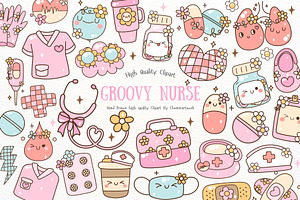 Groovy Nurse SVG PNG, a Healthcare Illustration by Chonnieartwork