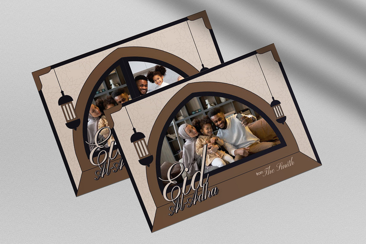 Brown Art Deco Eid al-Adha Greeting, a Card Template by graphicook (Photo 2 of 4)