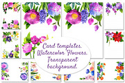 Card tamplates. Watercolor flowers., a Card Template by fiolika (Thumbnail 1 of 4)