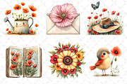 Summer Poppy Flowers Clipart, an Illustration by Dream Creation (Thumbnail 6 of 6)