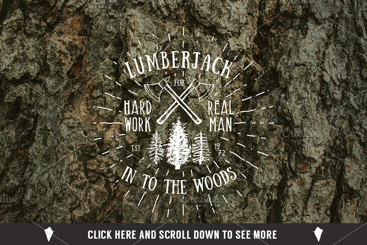 Lumberjack Vintage Labels, a Texture Illustration by Lemon Workshop (Photo 3 of 6)