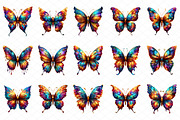 Intricate Rainbow Butterflies Clipar, an Illustration by cherrydesign (Thumbnail 3 of 4)