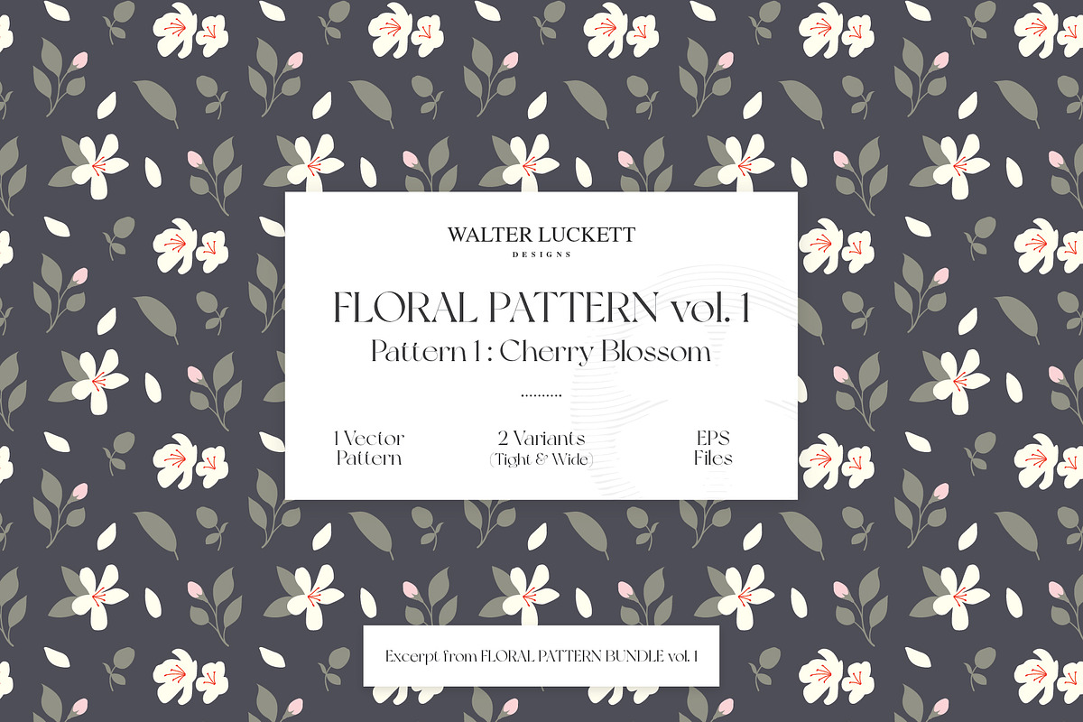 Floral Pattern vol. 1 - Pattern 1, a Pattern Graphic by Walter Luckett Designs (Photo 1 of 4)